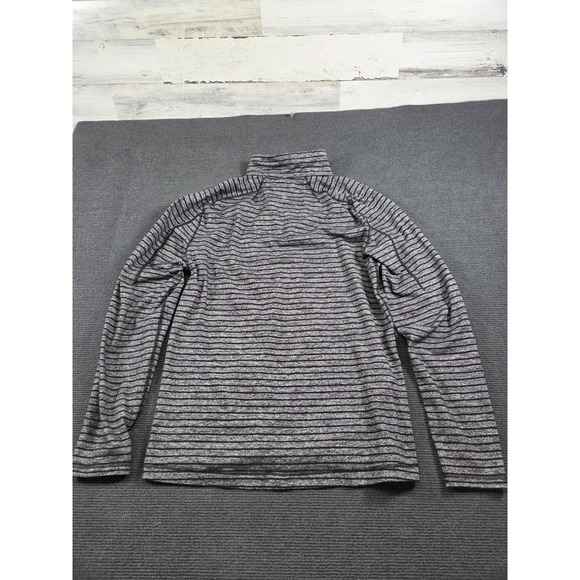 Lululemon Black/Gray Striped Women's M / LG Pullover With Offset Zipper - Picture 3 of 8
